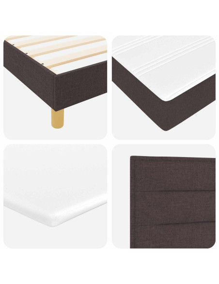 Letto a molle con materasso Marrone Scuro 200 x 140 cm Tessuto
