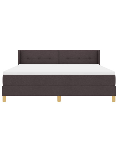 Letto a molle Marrone Scuro 200 x 180 cm Poliestere