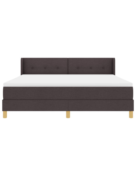 Letto a molle Marrone Scuro 200 x 180 cm Poliestere