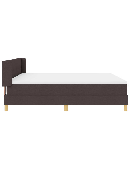 Letto a molle Marrone Scuro 200 x 180 cm Poliestere
