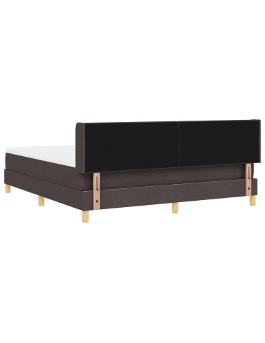 Letto a molle Marrone Scuro 200 x 180 cm Poliestere