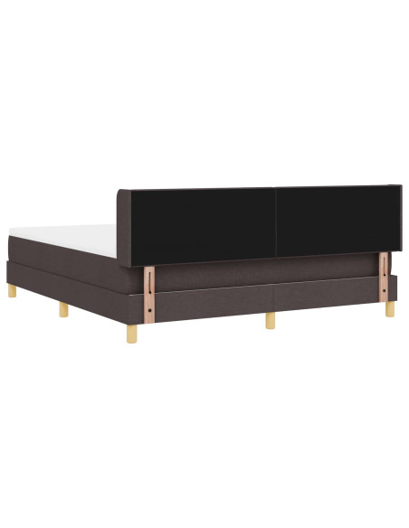 Letto a molle Marrone Scuro 200 x 180 cm Poliestere