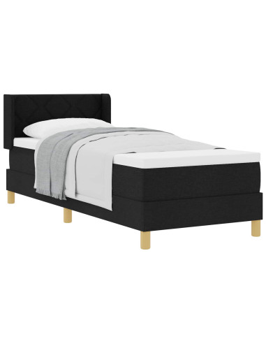 Letto a molle con materasso Nero 200 x 80 cm Poliestere