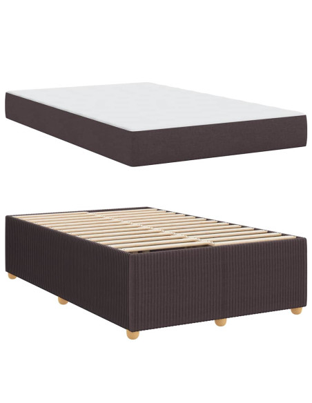 Struttura del letto Marrone Scuro 120 x 200 cm Tessuto