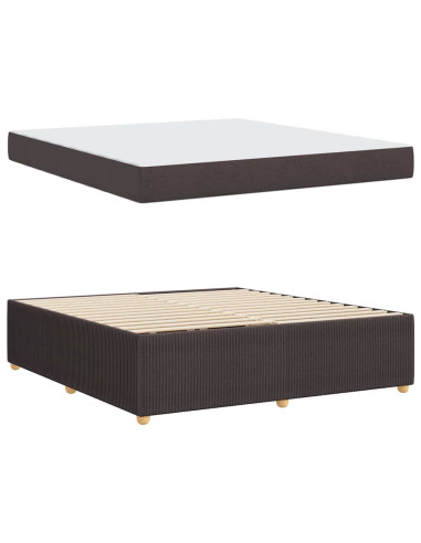 Struttura del letto Marrone Scuro 180 x 200 cm Tessuto