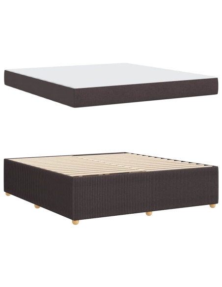 Struttura del letto Marrone Scuro 180 x 200 cm Tessuto
