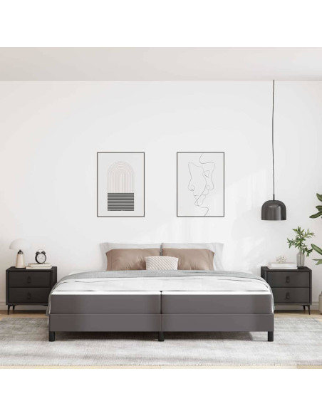 Struttura del letto con materasso Grigio 200 x 200 cm Tessuto