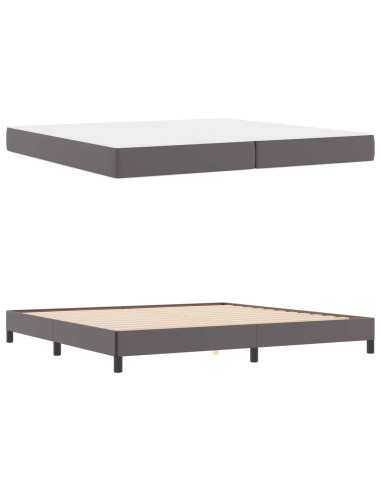 Struttura del letto con materasso Grigio 200 x 200 cm Tessuto