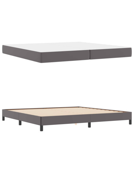 Struttura del letto con materasso Grigio 200 x 200 cm Tessuto