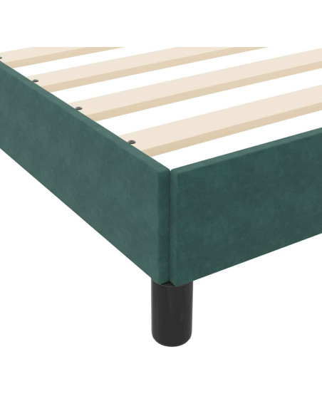 Letto a molle con materasso Verde Scuro 120 x 190 cm Tessuto