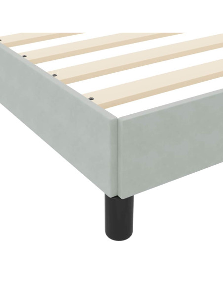 Letto a molle con materasso Grigio chiaro 120 x 200 cm Tessuto