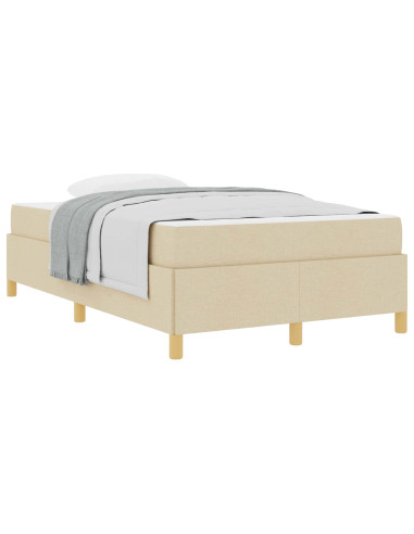 Struttura del letto con materasso Crema 120 x 190 cm Tessuto