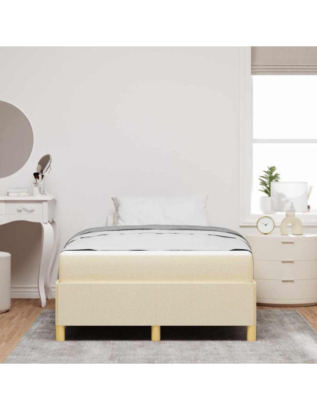 Struttura del letto con materasso Crema 120 x 190 cm Tessuto