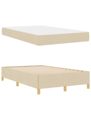 Struttura del letto con materasso Crema 120 x 190 cm Tessuto
