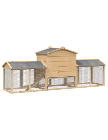Pollaio 3 pcs Marrone Pino massello