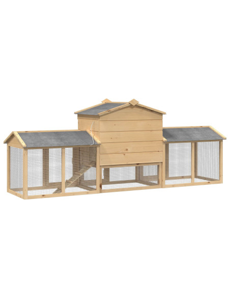 Pollaio 3 pcs Marrone Pino massello