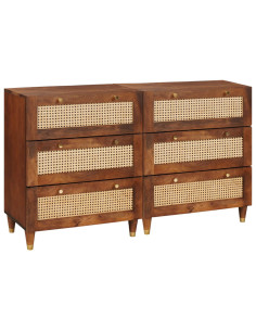 Set di Credenze 2 pcs Marrone 60 x 33,5 x 75 cm