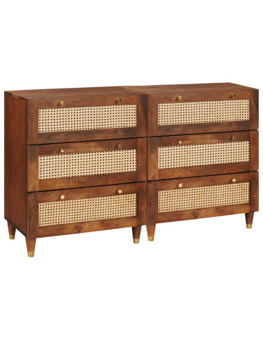 Set di Credenze 2 pcs Marrone 60 x 33,5 x 75 cm