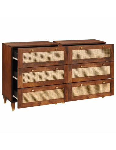 Set di Credenze 2 pcs Marrone 60 x 33,5 x 75 cm