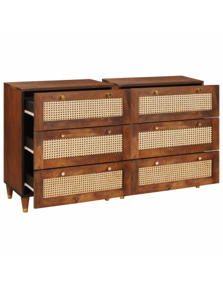 Set di Credenze 2 pcs Marrone 60 x 33,5 x 75 cm