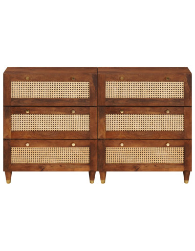 Set di Credenze 2 pcs Marrone 60 x 33,5 x 75 cm