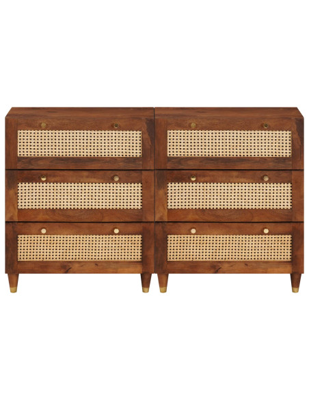 Set di Credenze 2 pcs Marrone 60 x 33,5 x 75 cm