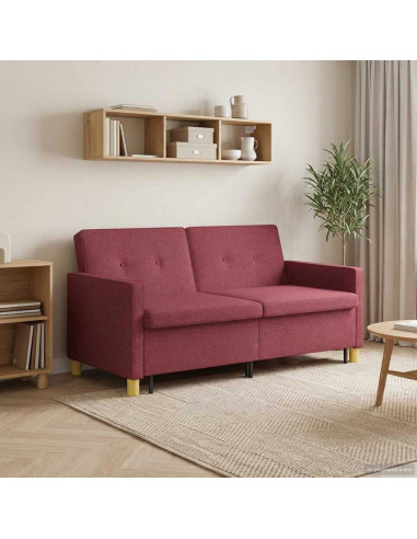 Divano Letto Estraibile Rosso Vino Tessuto