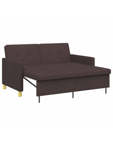 Divano Letto Estraibile Marrone Scuro Tessuto