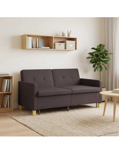 Divano Letto Estraibile Marrone Scuro Tessuto