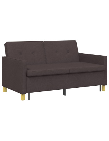 Divano Letto Estraibile Marrone Scuro Tessuto