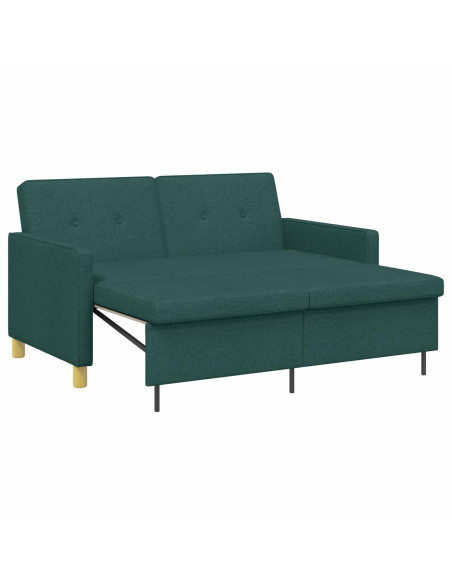 Divano Letto Estraibile Verde Scuro Tessuto