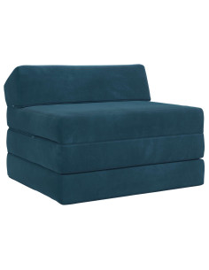 Divano Letto Pieghevole Blu 200 x 70 x 10 cm Velluto