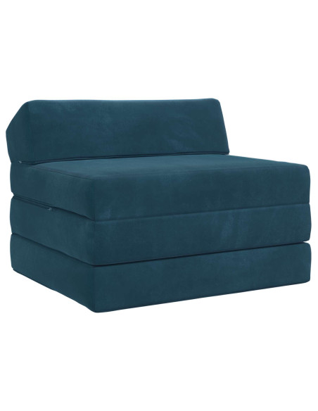 Divano Letto Pieghevole Blu 200 x 70 x 10 cm Velluto
