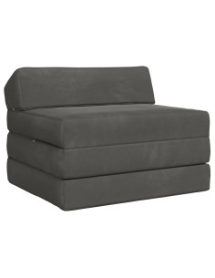 Divano Letto Pieghevole Grigio Scuro 200 x 70 x 10 cm Velluto