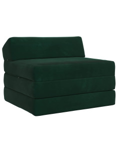 Divano Letto Pieghevole Verde Scuro 200 x 70 x 10 cm Velluto