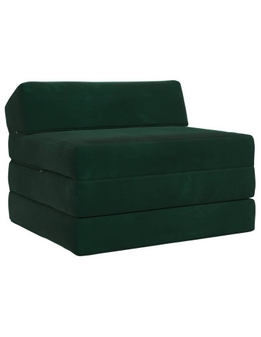 Divano Letto Pieghevole Verde Scuro 200 x 70 x 10 cm Velluto