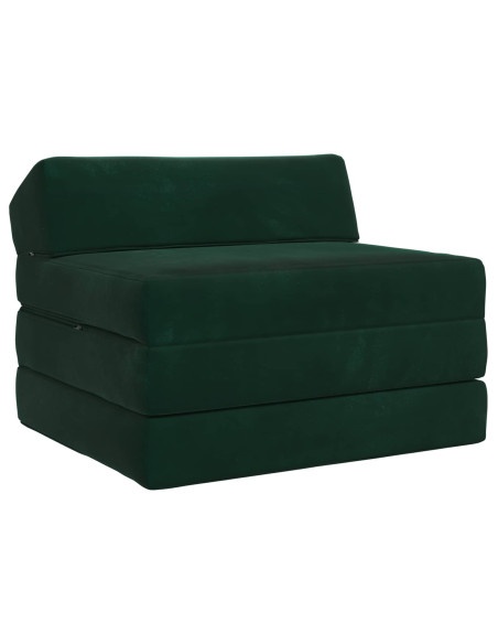 Divano Letto Pieghevole Verde Scuro 200 x 70 x 10 cm Velluto