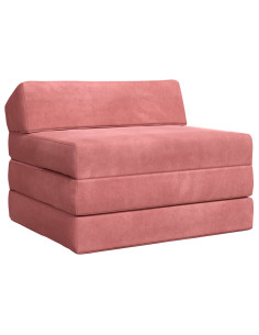 Divano Letto Pieghevole Rosa 200 x 70 x 10 cm Velluto