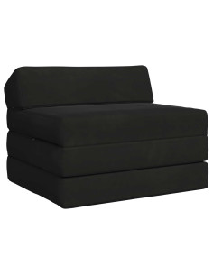 Divano Letto Pieghevole Nero 200 x 70 x 10 cm Velluto