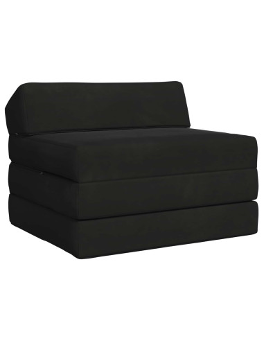 Divano Letto Pieghevole Nero 200 x 70 x 10 cm Velluto