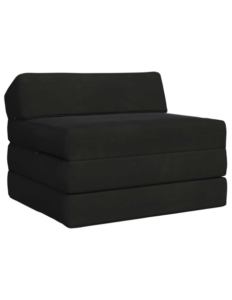 Divano Letto Pieghevole Nero 200 x 70 x 10 cm Velluto