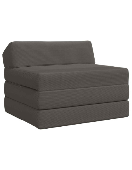 Divano Letto Pieghevole Grigio Scuro 200 x 70 x 10 cm