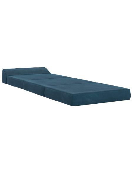 Divano Letto Pieghevole Blu 200 x 70 x 10 cm Velluto