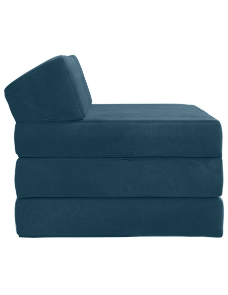 Divano Letto Pieghevole Blu 200 x 70 x 10 cm Velluto