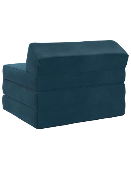 Divano Letto Pieghevole Blu 200 x 70 x 10 cm Velluto