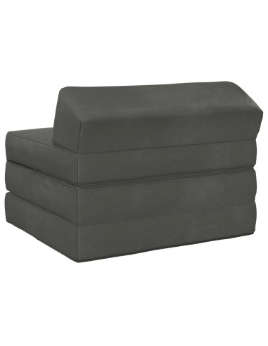 Divano Letto Pieghevole Grigio Scuro 200 x 70 x 10 cm Velluto
