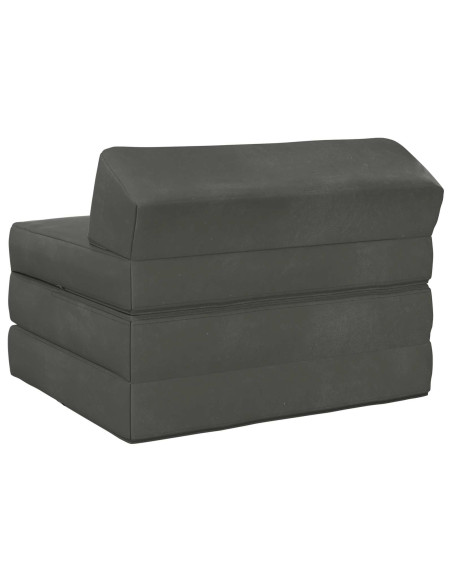 Divano Letto Pieghevole Grigio Scuro 200 x 70 x 10 cm Velluto