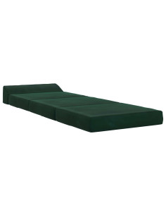 Divano Letto Pieghevole Verde Scuro 200 x 70 x 10 cm Velluto 2