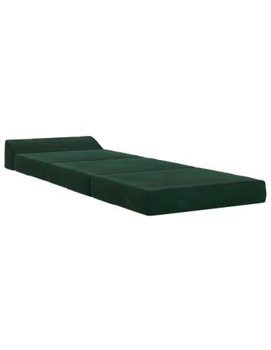 Divano Letto Pieghevole Verde Scuro 200 x 70 x 10 cm Velluto