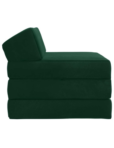 Divano Letto Pieghevole Verde Scuro 200 x 70 x 10 cm Velluto